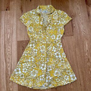 ARITZIA SUNDAY BEST VIDA BUTTON FRONT MINI  DRESS MARIGOLD